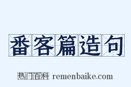 番客篇造句是什么意思的图片